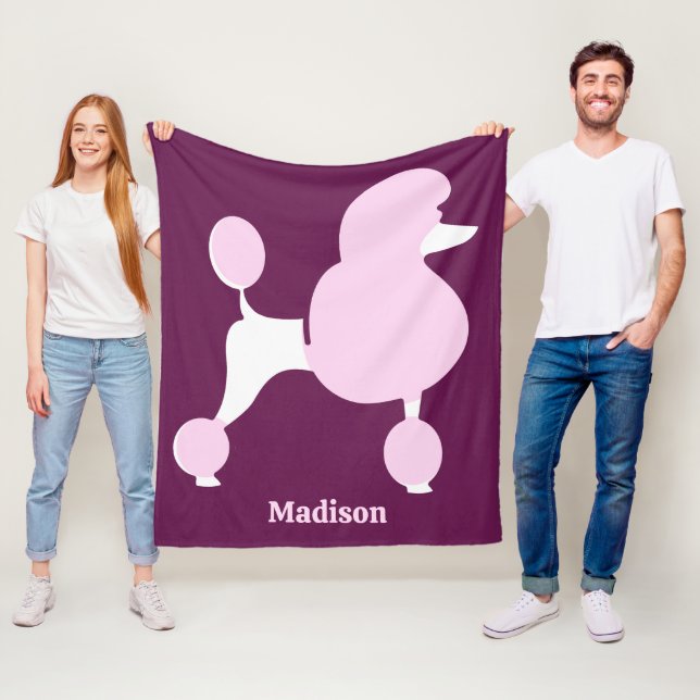 Benutzerdefiniertes Pink-Poodle Fleecedecke (Beispiel)