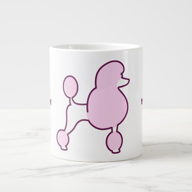 Benutzerdefiniertes Pink-Poodle Jumbo-Tasse (Vorderseite)