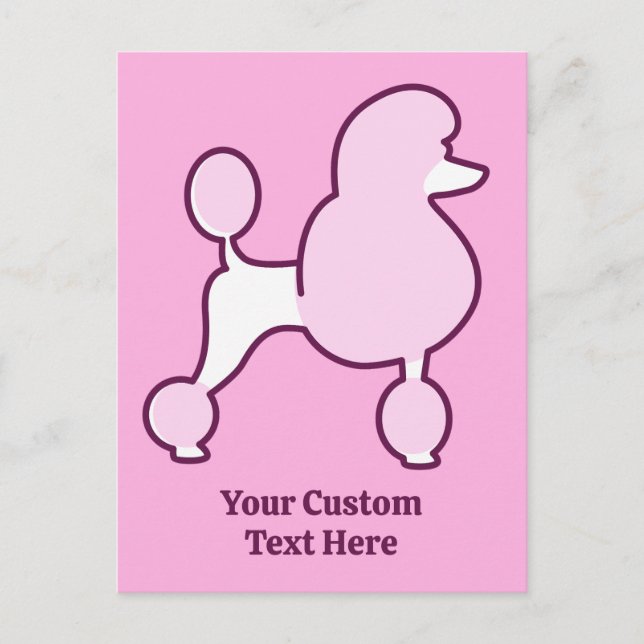 Benutzerdefiniertes Pink-Poodle Postkarte (Vorderseite)
