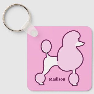 Benutzerdefiniertes Pink-Poodle Schlüsselanhänger