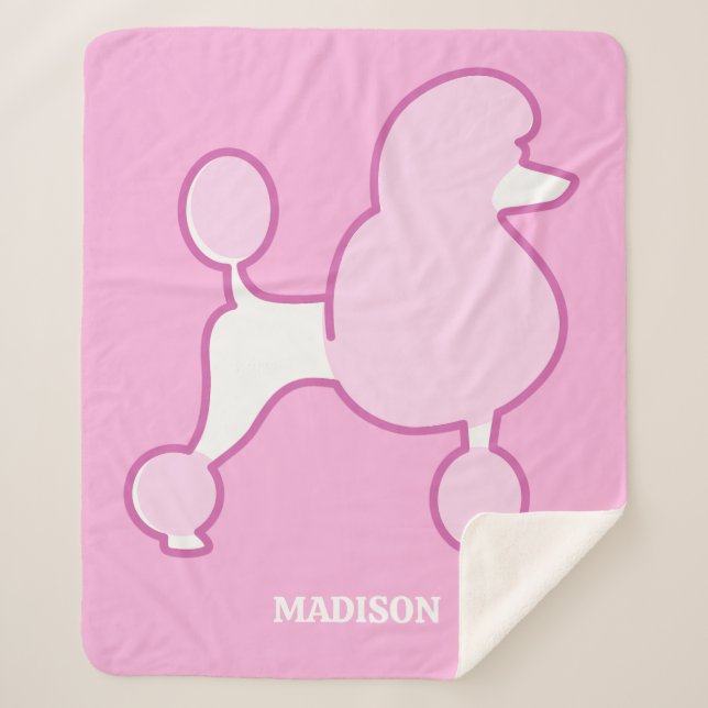 Benutzerdefiniertes Pink-Poodle Sherpadecke (Vorderseite)