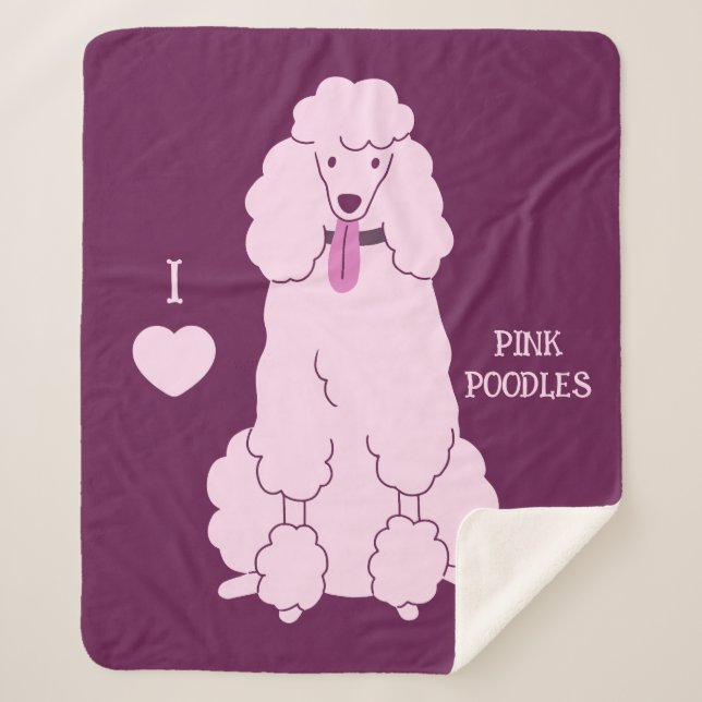 Benutzerdefiniertes Pink-Poodle Sherpadecke (Vorderseite)