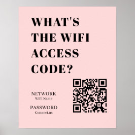 Benutzerdefiniertes Pink WiFi QR | Individuelles P Poster