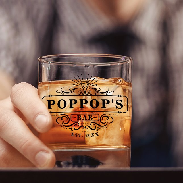 Benutzerdefiniertes Poppop-Bar Jahr etabliertes Gl Whiskyglas (Von Creator hochgeladen)