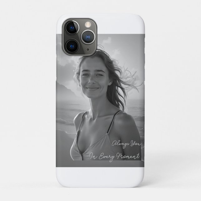 Benutzerdefiniertes Portrait von ihr – einfaches F Case-Mate iPhone Hülle (Rückseite)