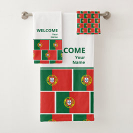 Benutzerdefiniertes PORTUGAL-Zeichen Badhandtuch Set