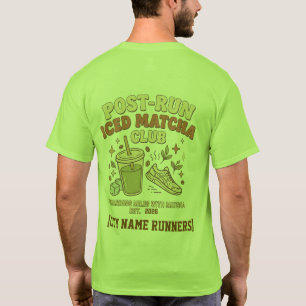 Benutzerdefiniertes Post-Run Iced Matcha Club Retr T-Shirt
