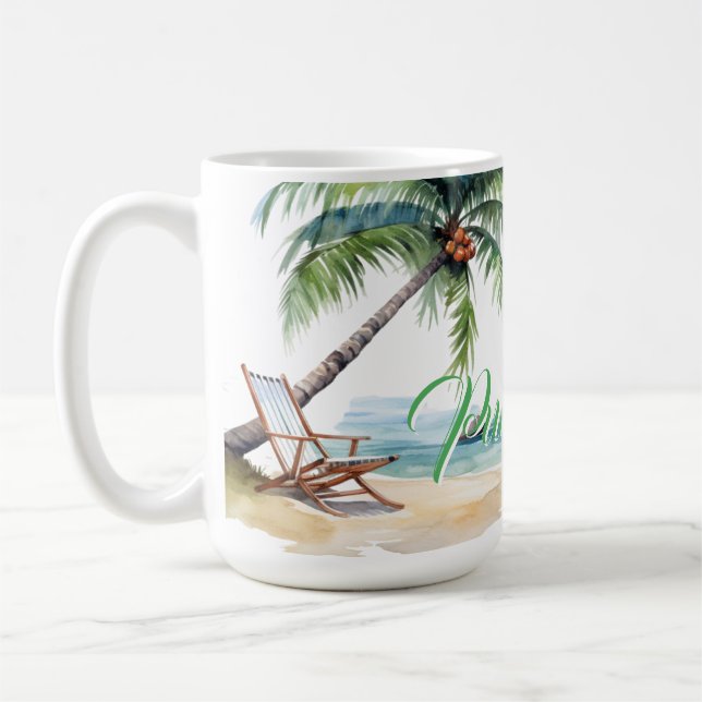 Benutzerdefiniertes Punta Cana Strand Souvenir Kaffeetasse (Links)