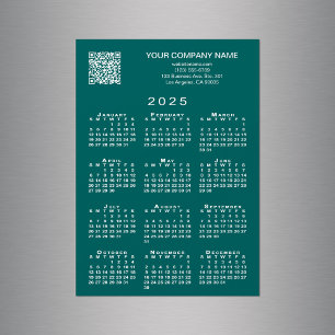 Benutzerdefiniertes QR-Code 2025 Aquamariner Kalen Magnetkarte