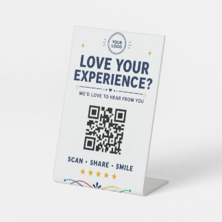 Benutzerdefiniertes QR-Code-Bewertungs-Schild für Sockelschild