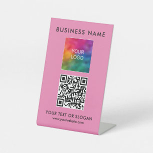 Benutzerdefiniertes QR-Code-Business-Logo Elegant  Sockelschild