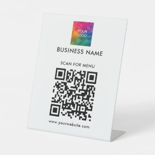 Benutzerdefiniertes QR-Code-Business-Logo hier Men Sockelschild