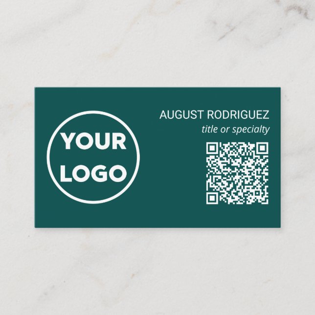 Benutzerdefiniertes QR-Code-Business-Logo Modern A Visitenkarte (Vorderseite)