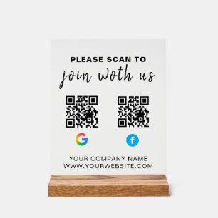 Benutzerdefiniertes QR-Code-Geschäfts-Acryl-Schild Acrylschild
