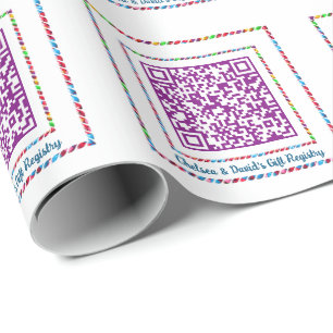 Benutzerdefiniertes QR Code Jellyboa Color Frame G Geschenkpapier