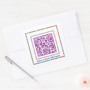 Benutzerdefiniertes QR Code Jellyboa Color Frame G Quadratischer Aufkleber