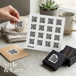 Benutzerdefiniertes QR-Code-Klassisches Rundum-Sti Quadratischer Aufkleber