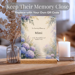 Benutzerdefiniertes QR-Code-Memorial mit Wasserfar Acrylschild