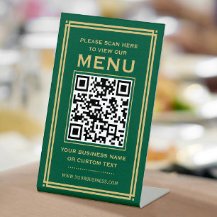 Benutzerdefiniertes QR-Code Menü berührungslose Cl Sockelschild