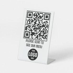 Benutzerdefiniertes QR-Code Menü Pedestzeichen für Sockelschild