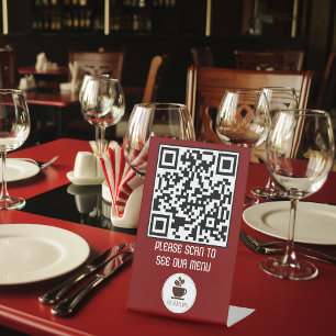 Benutzerdefiniertes QR-Code Menü Pedestzeichen für Sockelschild