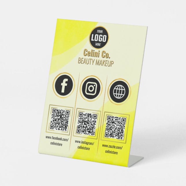 Benutzerdefiniertes QR-Codezeichen für Social Busi Sockelschild (Vorderseite)