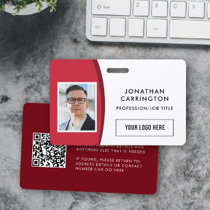 Benutzerdefiniertes QR-Foto Logo Red Employee ID-A Ausweis
