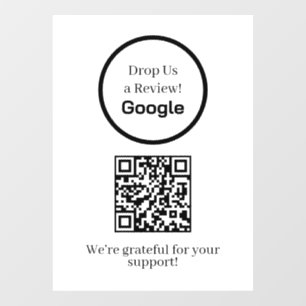 Benutzerdefiniertes QR Google Bewertungen Geschä Fensteraufkleber