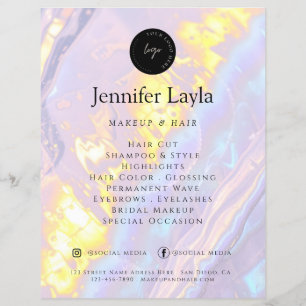 Benutzerdefiniertes QR-Logo Elegant Lila Holografi Flyer