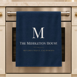 Benutzerdefiniertes Quiet Luxury Anwesen Monogramm Geschirrtuch