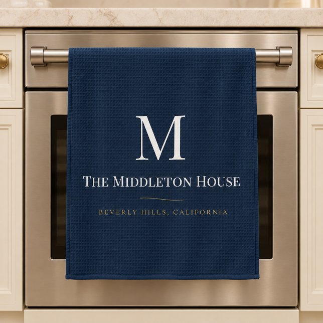 Benutzerdefiniertes Quiet Luxury Anwesen Monogramm Geschirrtuch (Von Creator hochgeladen)