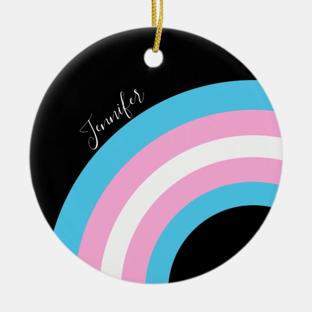 Benutzerdefiniertes Rainbow-Flag Keramik Ornament (Vorne)