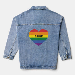 Benutzerdefiniertes Rainbow-Herz Jeansjacke
