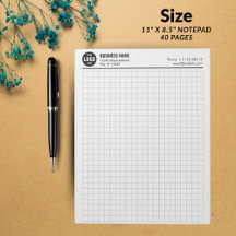 Benutzerdefiniertes Raster Notepad 5 Quadrate/Zoll