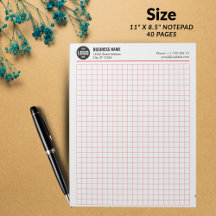 Benutzerdefiniertes Raster Notepad 5 Quadrate/Zoll