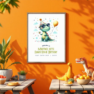 Benutzerdefiniertes Rawr-somes Dinosaurier-Geburts Poster
