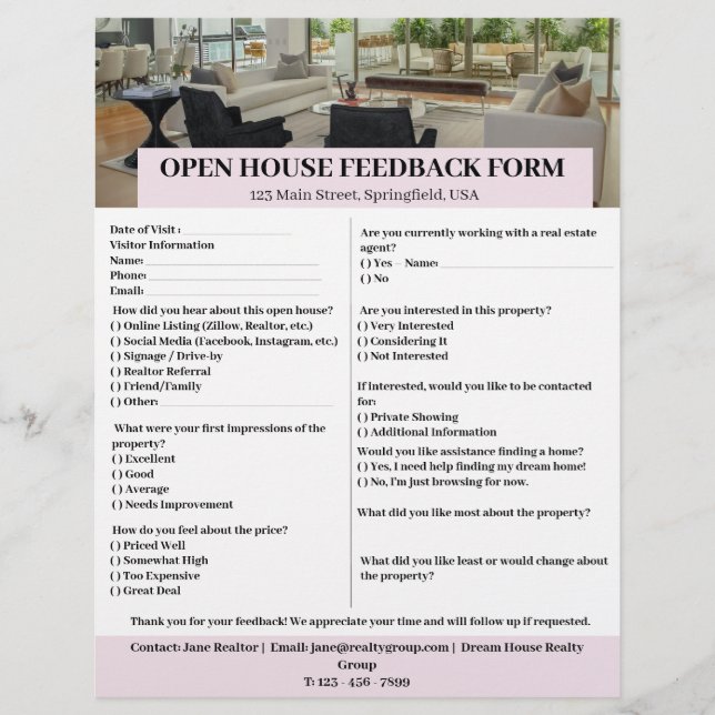 Benutzerdefiniertes Real Anwesen Broker Open House Flyer (Vorne)
