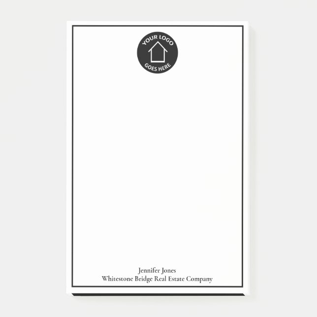 Benutzerdefiniertes Real-Anwesen-Firmenlogo Modern Post-it Klebezettel (Vorderseite)