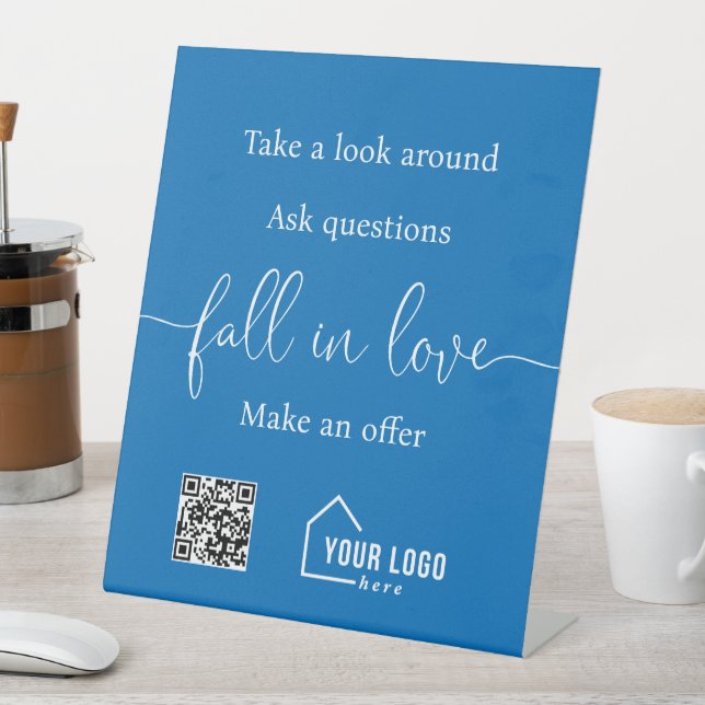 Benutzerdefiniertes Real Anwesen QR-Code Logo Open Sockelschild (In Situ)