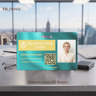 Benutzerdefiniertes rechteckiges Logo-Foto-ID Meta Ausweis
