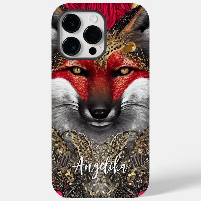 Benutzerdefiniertes Red and Gold Fox Design Case-Mate iPhone Hülle (Rückseite)