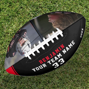 Benutzerdefiniertes Red Black Player Name Number T Football