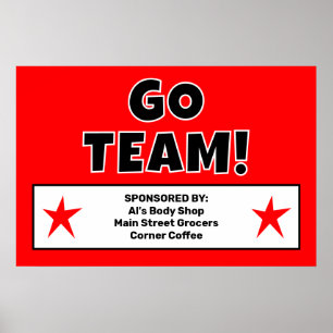 Benutzerdefiniertes Red Go Team Poster