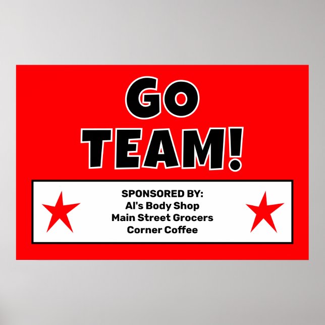 Benutzerdefiniertes Red Go Team Poster (Vorne)