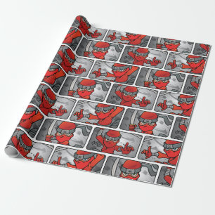 Benutzerdefiniertes Red Ninja Design Geschenkpapier