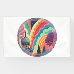 Benutzerdefiniertes Regenbogen-Fantasie-Kuppel-Ban Banner