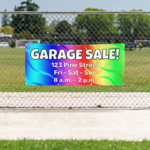 Benutzerdefiniertes Regenbogen-GARAGENVERKAUF!-Ban Banner