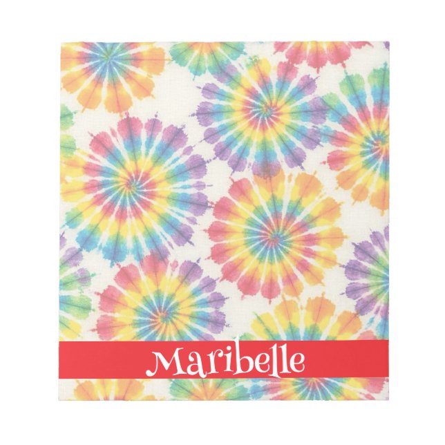 Benutzerdefiniertes Regenbogen-Psychedelic-Retro-T Notizblock (Vorderseite)