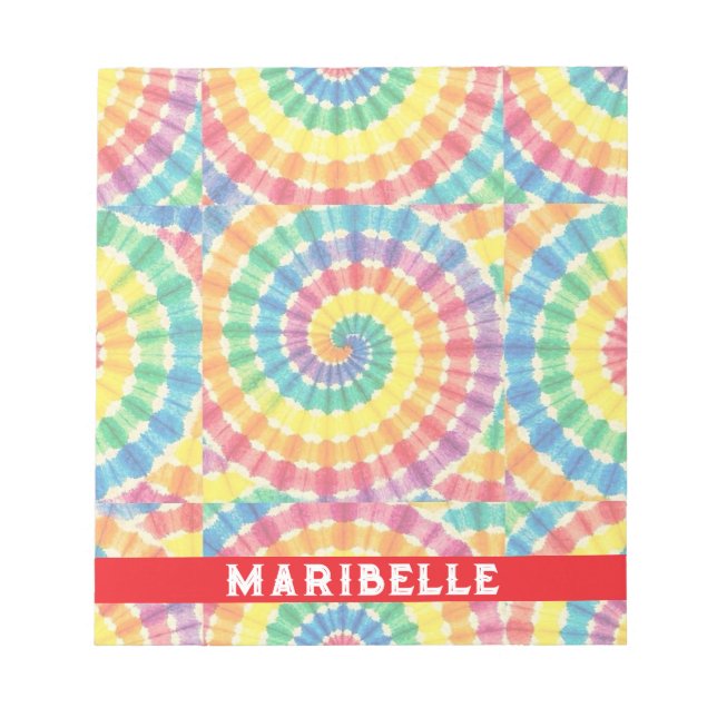 Benutzerdefiniertes Regenbogen-Psychedelic-Retro-T Notizblock (Vorderseite)