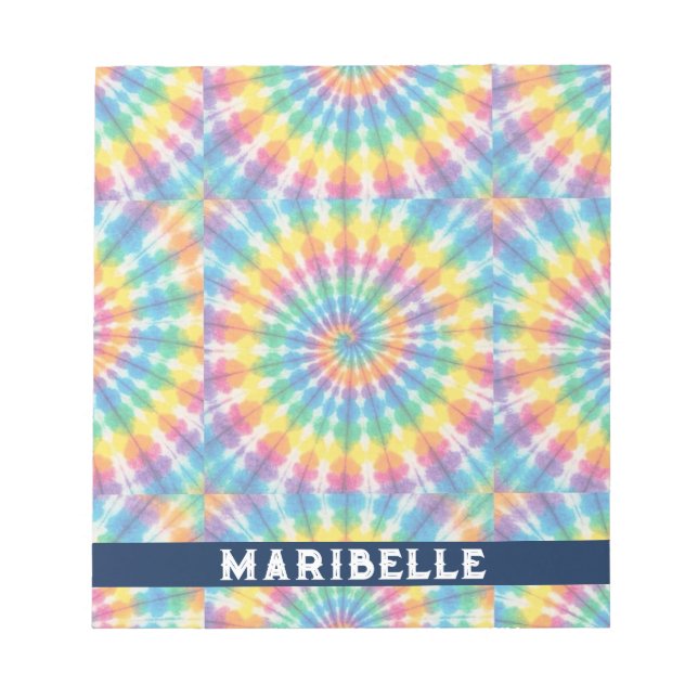 Benutzerdefiniertes Regenbogen-Psychedelic-Retro-T Notizblock (Vorderseite)